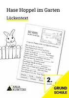 Vorschau - Arbeitsblätter - Hase Hoppel im Garten - Lückentext + Interactive - Deckblatt