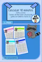 Vista previa - Hojas de trabajo - Calcular 10 minutos - Suma y resta Tareas de marcador de posición Gama de números hasta 20 - Portada