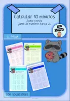 Vista previa - Hojas de trabajo - Calcular 10 minutos - Suma y resta Gama de números hasta 20 - Portada