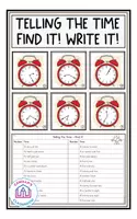 Vorschau - Arbeitsblätter - Telling the Time - Find it! Write it! - Deckblatt