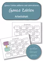 Vorschau - Arbeitsblätter - Ganze Zahlen addieren und subtrahieren – Arbeitsblatt „Irrgarten“ - Deckblatt