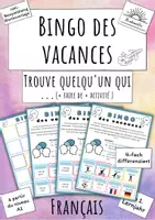 Vorschau - Arbeitsblätter - "Trouve quelqu'un qui": Bingo des vacances - faire de + activité (Französisch) - Deckblatt