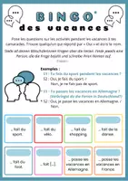 Vorschau - Arbeitsblätter - "Trouve quelqu'un qui": Bingo des vacances - faire de + activité (Französisch) - Seite 1