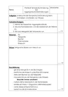 Vorschau - Arbeitsblätter - Protokoll Änderung Temperatur bei Aggregatzustandsänderung - Deckblatt