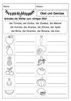 Vorschau - Arbeitsblätter - Wortschatz zum Thema Obst und Gemüse interaktiv üben - Seite 3