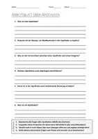 Vorschau - Arbeitsblätter - AB mit Fragen zum Thema "Apotheke" + Lösungsblatt + Mindmap + Infografik - Deckblatt