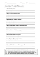 Vorschau - Arbeitsblätter - Lernplakat + AB mit Fragen zum Thema "Aquarium" + Lösungsblatt + Infografik - Seite 1