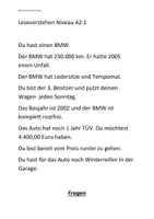 Vorschau - Arbeitsblätter - Leseverstehen A2 W-H - Deckblatt