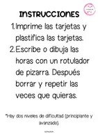 Vista previa - Juegos / Gamificación - LAS HORAS TARJETAS DE LECTURA - 2 NIVELES - página 3