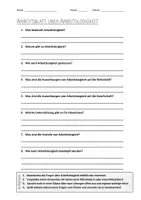 Vorschau - Arbeitsblätter - AB mit Fragen zum Thema "Arbeitslosigkeit" + Lösungsblatt + Mindmap + Infografik - Deckblatt