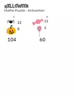 Vorschau - Arbeitsblätter - Halloween Mathematikrätsel (Level 1) - Seite 1