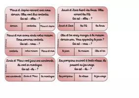 Aperçu - Cartes d'exercices - Les pronoms personnels - Page 1