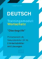 Vorschau - Arbeitsblätter - Wortschatztraining - Finde Oberbegriffe - Deckblatt