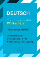 Vorschau - Arbeitsblätter - Wortschatztraining - Was passt nicht? - Deckblatt