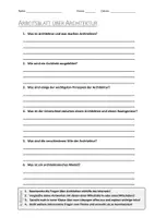 Vorschau - Arbeitsblätter - AB mit Fragen zum Thema "Architektur" + Lösungsblatt + Infografik - Deckblatt