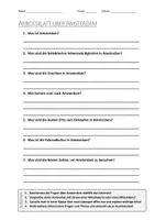 Vorschau - Arbeitsblätter - AB mit Fragen zum Thema "Amsterdam" + Lösungsblatt + Infografik - Deckblatt