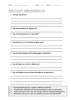 Vorschau - Arbeitsblätter - Lernplakat + AB mit Fragen zum Thema "Argentinien" + Lösungsblatt + Infografik - Seite 1