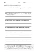Vorschau - Arbeitsblätter - AB mit Fragen zum Thema "Aristoteles" + Lösungsblatt + Infografik - Deckblatt
