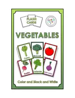 Vista previa - Tarjetas / Manipulativos - FLASH CARDS VEGETABLES FRUITS FOOD HEALTHY COLOR BW - página 1