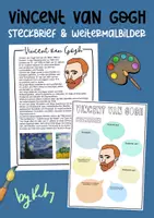 Vorschau - Arbeitsblätter - Vincent Van Gogh - Steckbrief & Weitermalbilder für den Kunstunterricht (inkl. Interactive) - Deckblatt