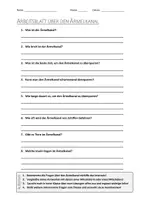 Vorschau - Arbeitsblätter - AB mit Fragen zum Thema "Ärmelkanal" + Lösungsblatt - Deckblatt