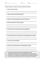 Vorschau - Arbeitsblätter - AB mit Fragen zum Thema "Lance Armstrong" + Lösungsblatt - Deckblatt
