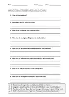 Vorschau - Arbeitsblätter - AB mit Fragen zum Thema "Aserbaidschan" + Lösungsblatt - Deckblatt