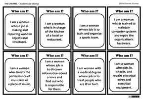 Vista previa - Juegos / Gamificación - WORKING WOMEN - Matching cards B&W - página 2