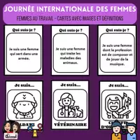 Vista previa - Juegos / Gamificación - FEMMES AU TRAVAIL - Cartec avec images et définitions B&N - Portada