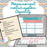 Vista previa - Interactivos - Measurement metric system capacity digital study guide - Portada