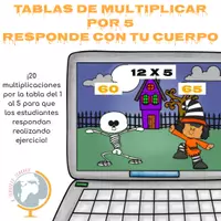 Vista previa - Juegos / Gamificación - Tablas de multiplicar: tabla del 5. Responde con tu cuerpo Halloween - Portada