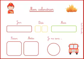 Aperçu - Apprentissages en autonomie - MON CALENDRIER_POMPIERS - ROUTINE - Page 1