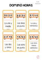 Vista previa - Juegos / Gamificación - DOMINÓ HORAS - 2 NIVELES - página 1