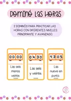 Vista previa - Juegos / Gamificación - DOMINÓ HORAS - 2 NIVELES - Portada