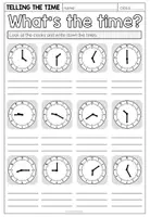 Vorschau - Arbeitsblätter - Telling the Time – Uhrzeiten auf Englisch üben | differenzierte Arbeitsblätter - Seite 1