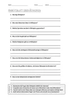 Vorschau - Arbeitsblätter - AB mit Fragen zum Thema "Äthiopien" + Lösungsblatt + Infografik - Deckblatt