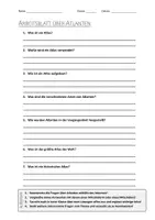 Vorschau - Arbeitsblätter - AB mit Fragen zum Thema "Atlanten" + Lösungsblatt - Deckblatt