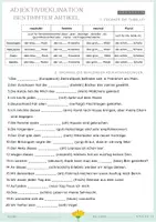 Vorschau - Stationenlernen - Materialpaket: Adjektivendungen A1 A2 B1 Theorie Übungen Lösung PDF - Deckblatt