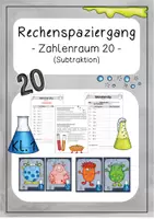 Vorschau - Arbeitsblätter - Rechenspaziergang im Zahlenraum 20 (Subtraktion) - Deckblatt