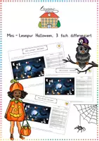Vorschau - Arbeitsblätter - Halloween: Mini-Lesespur (3-fach diff.) - Deutsch - Kl. 1/2 - Deckblatt