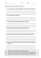 Vorschau - Arbeitsblätter - AB mit Fragen zum Thema "Augustus" + Lösungsblatt + Mindmap + Infografik - Deckblatt