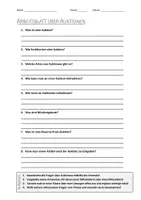 Vorschau - Arbeitsblätter - AB mit Fragen zum Thema "Auktionen" + Lösungsblatt - Deckblatt