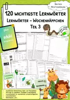 Vorschau - Stationenlernen - 120 wichtigste Lernwörter - Lernwörter-Wochenhäppchen Teil 3 - Deckblatt