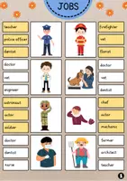 Vista previa - Hojas de trabajo - Jobs Clip Cards | Vocabulary - página 1