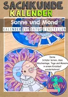 Vorschau - Mal- und Bastelvorlagen - Unendlicher Kalender - Sonne Mond - Bastelei - Deckblatt