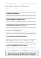 Vorschau - Arbeitsblätter - Lernposter + AB mit Fragen zum Thema "Automechaniker" + Lösungsblatt + Infografik - Seite 1