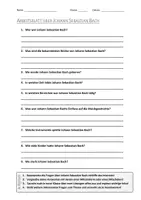 Vorschau - Arbeitsblätter - AB mit Fragen zum Thema "Johann Sebastian Bach" + Lösungsblatt + Mindmap - Deckblatt