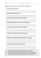 Vorschau - Arbeitsblätter - AB mit Fragen zum Thema "Baden-Württemberg" + Lösungsblatt + Infografik - Deckblatt