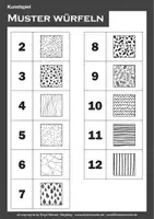 Vorschau - Spiele - kinder.kunst.klasse - KUNSTSPIEL - Muster würfeln "Landschaften" - Seite 2