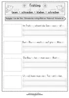 Vorschau - Arbeitsblätter - Frühling: "Lese- und Schreibtraining" - Klasse 1-4 - Sparpaket - [Arbeitsblätter zum schneiden, kleben, malen - Seite 2